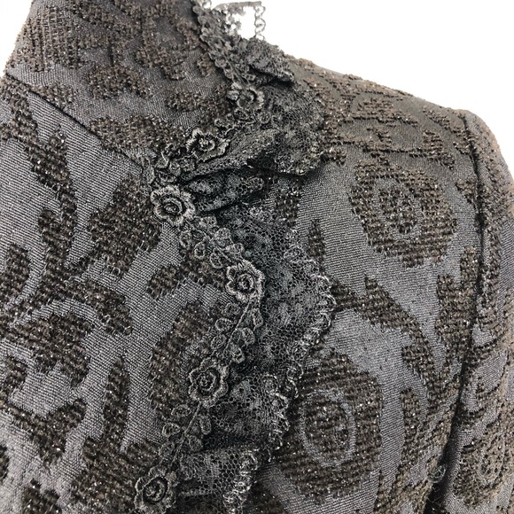 Cocoon Italy Lace Embellished Jacket Black Size 6 - Picture 9 of 14
